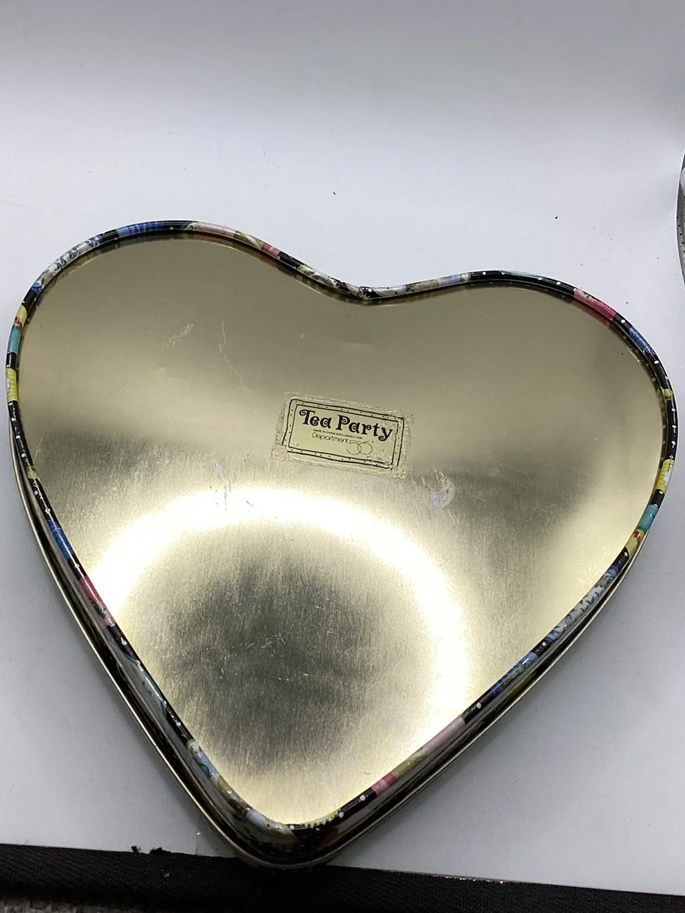 Heart-Shaped Tea Time Tin Box - Vintage Dept 56